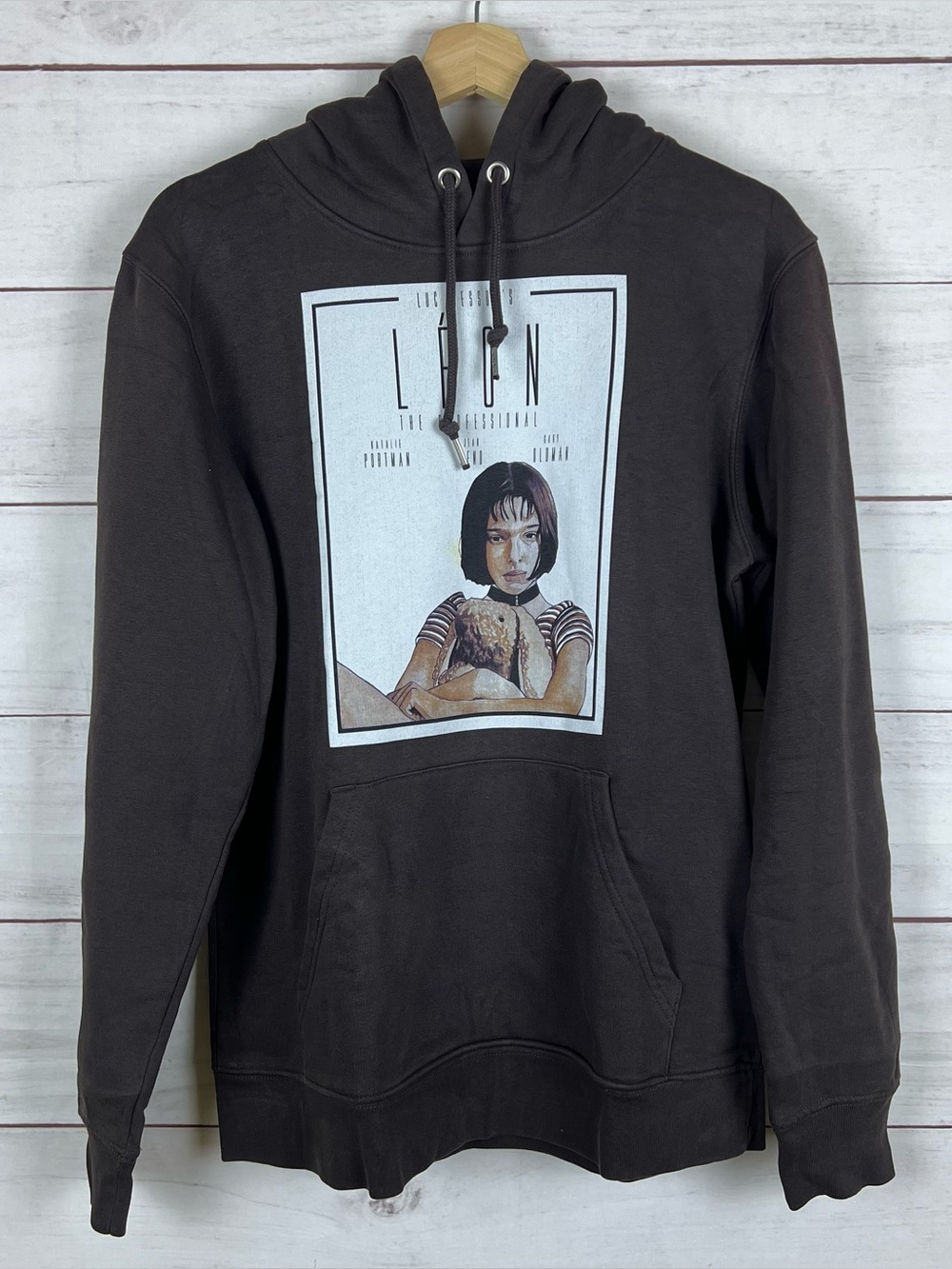 Leon The Professional Pullover Brown Hoodie Movie Size Small US Natalie Portman